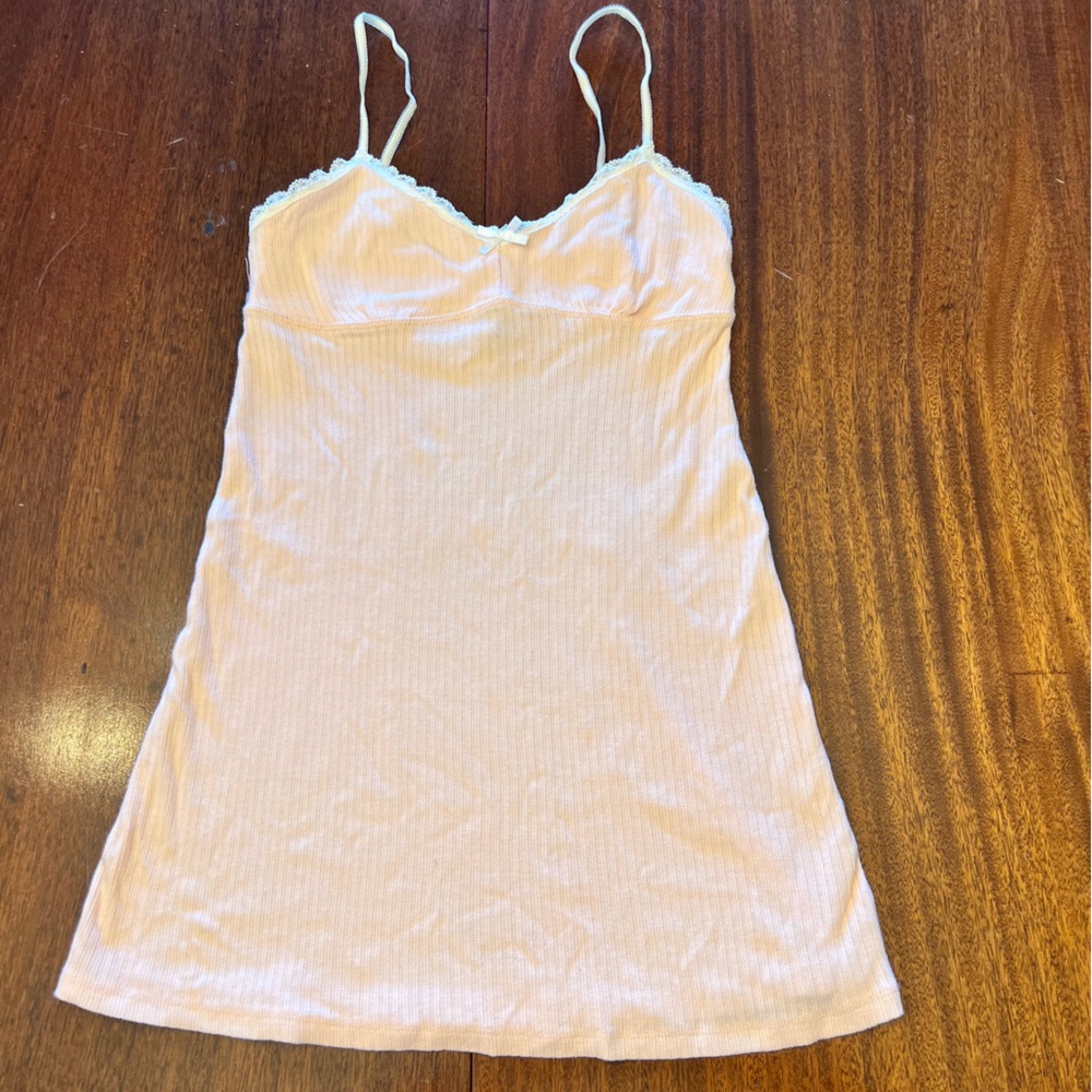 Forever 21 Pink and White Nightie size small